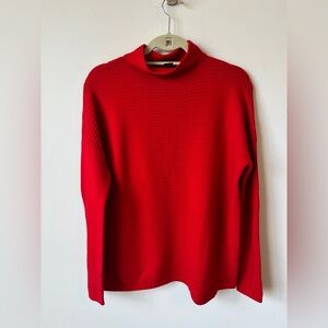 French Connection Red Mock Neck Ribbed Sweater Size XS